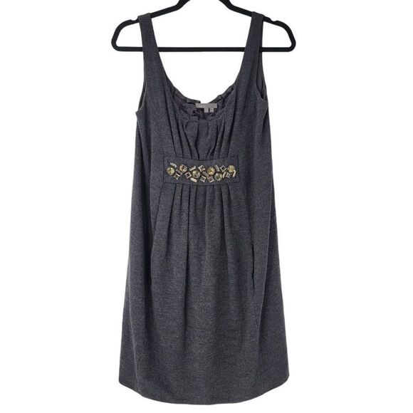 Vince Gray Dress Womens Size Small Wool Sleeveless Rhinestones Pockets - Picture 4 of 7